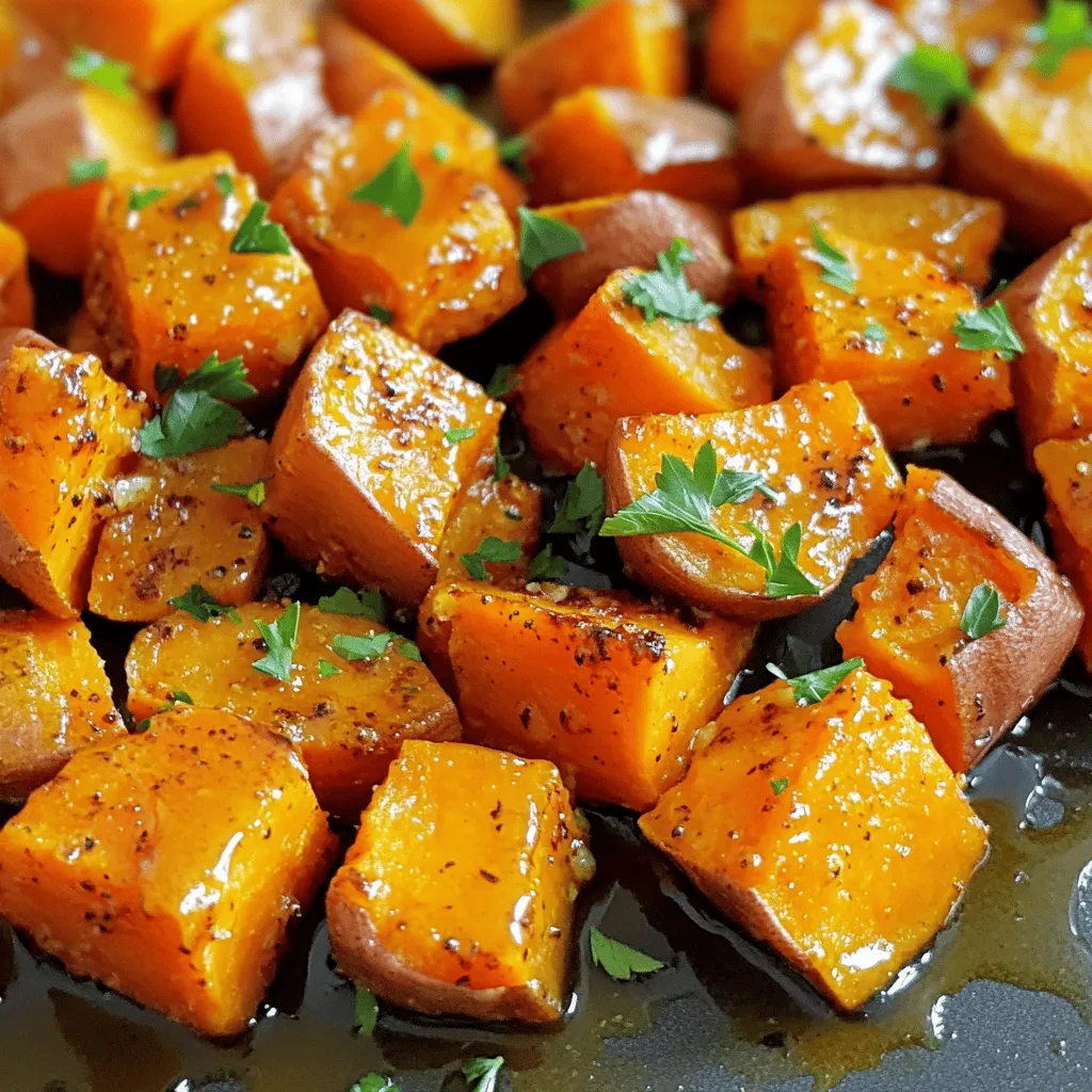 Garlic Roasted Sweet Potatoes Savory Flavor Boost