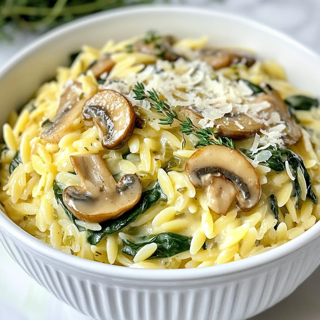Creamy Mushroom Spinach Orzo Flavorful Comfort Meal