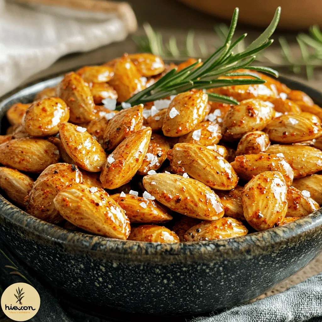 Spicy Roasted Almonds Tasty and Crunchy Snack