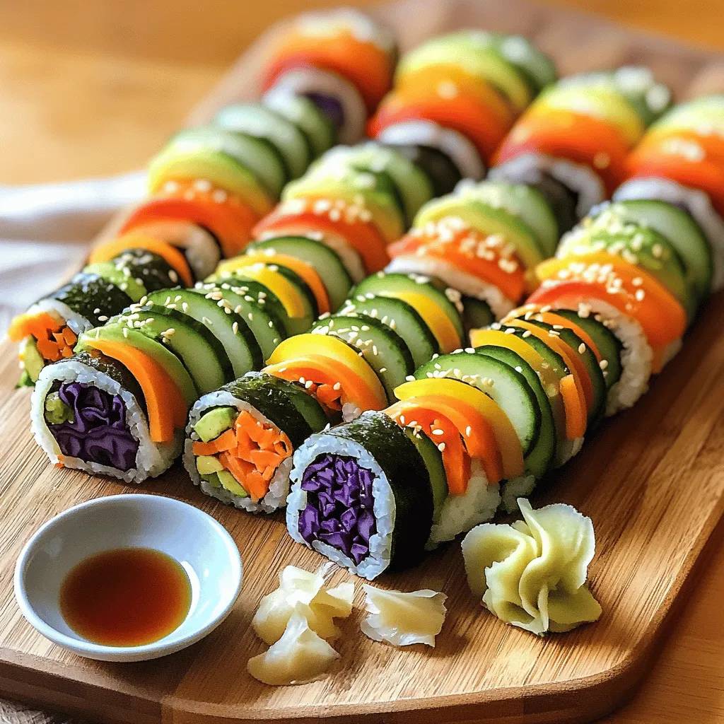 Rainbow Veggie Sushi Rolls Colorful and Tasty Treat