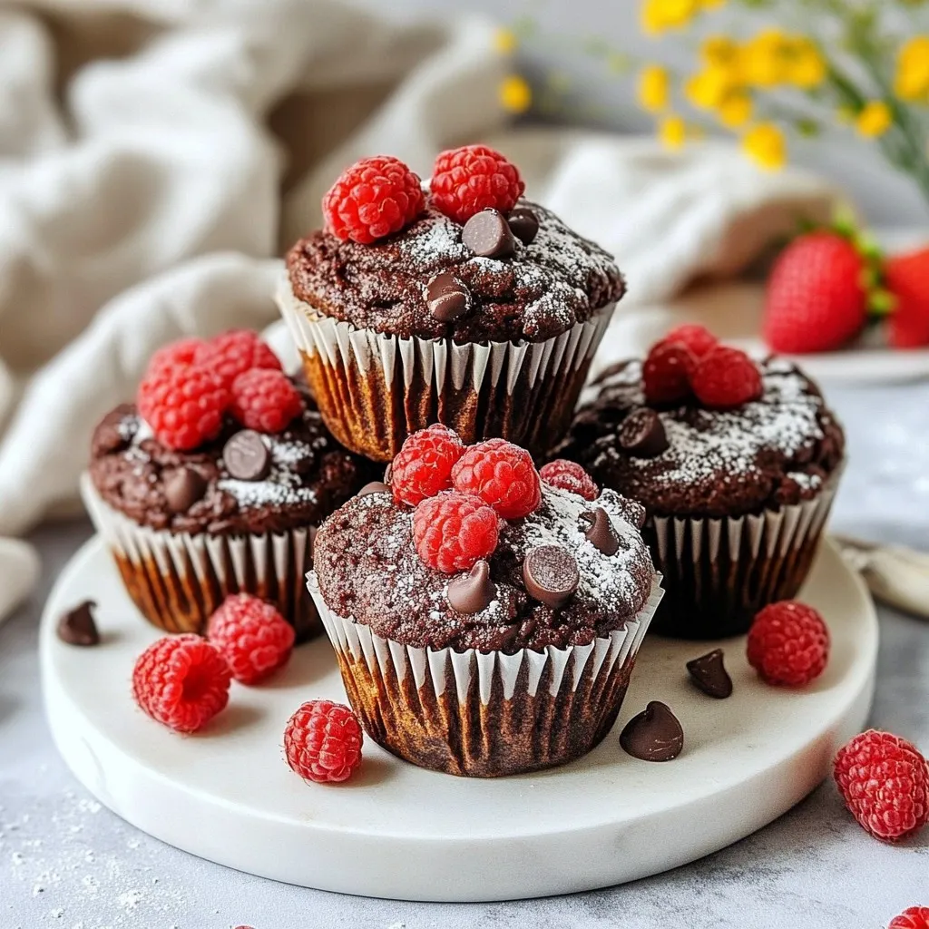 Raspberry Dark Chocolate Muffins Soft and Tasty Treat