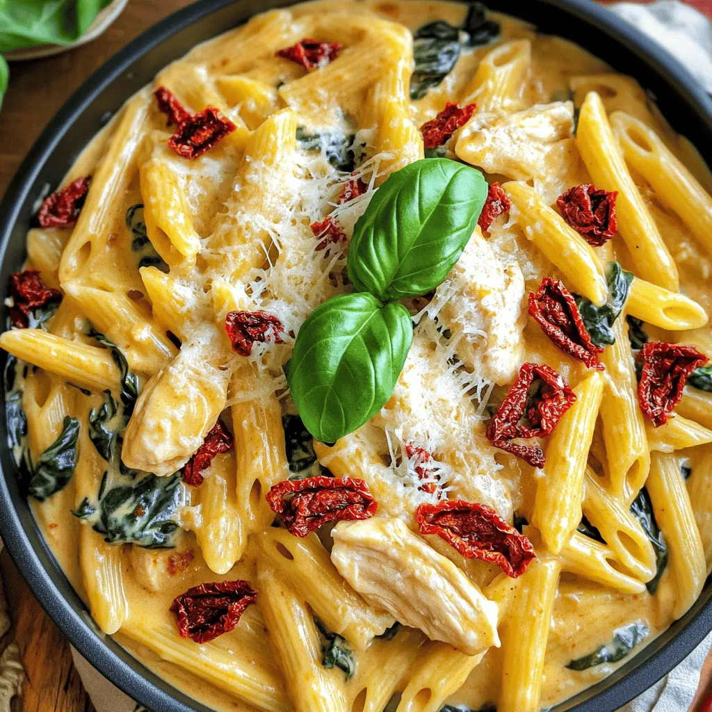 One-Pot Sun-Dried Tomato Chicken Penne Delightful Meal
