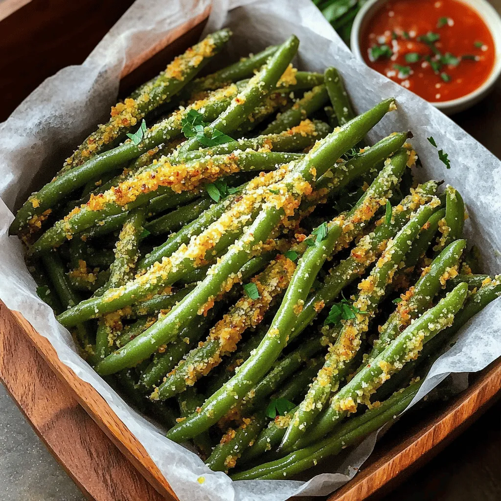 Air Fryer Garlic Parmesan Green Bean Fries Delight