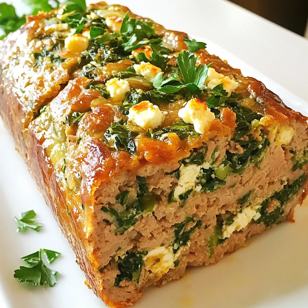 Greek Spinach Feta Turkey Meatloaf to Savor Today