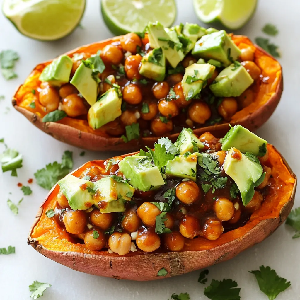 BBQ Chickpea Stuffed Sweet Potatoes Tasty and Simple