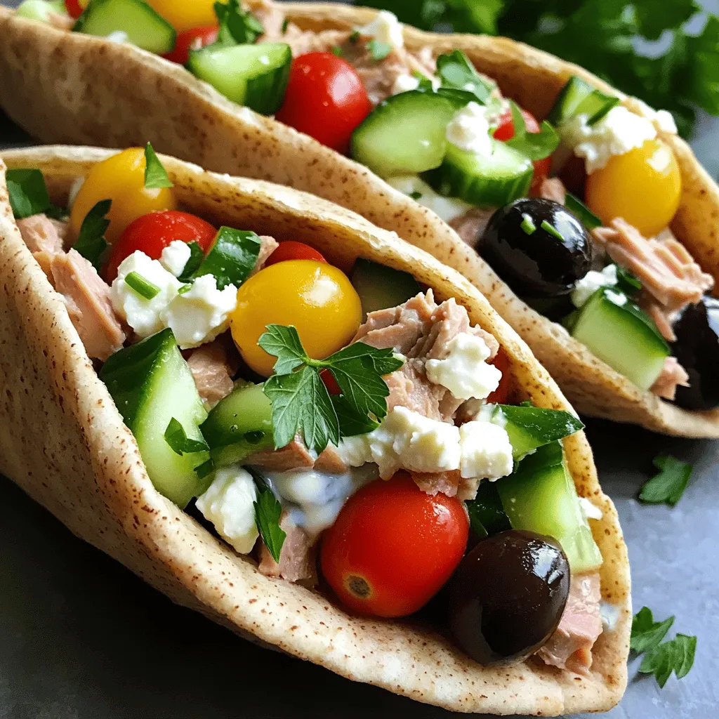 Mediterranean Tuna Pita Pockets Fresh and Flavorful Meal
