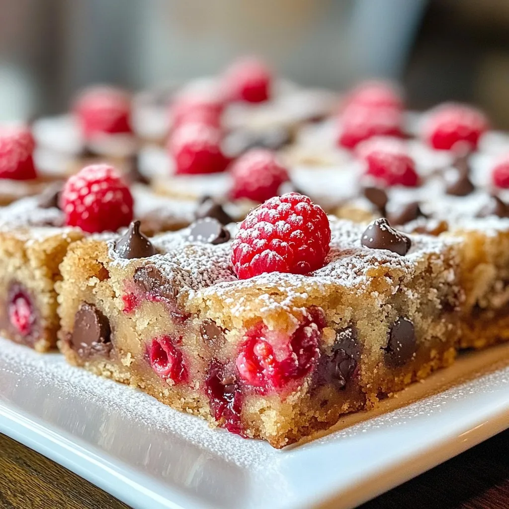 Raspberry Chocolate Chip Blondies Irresistible Treat