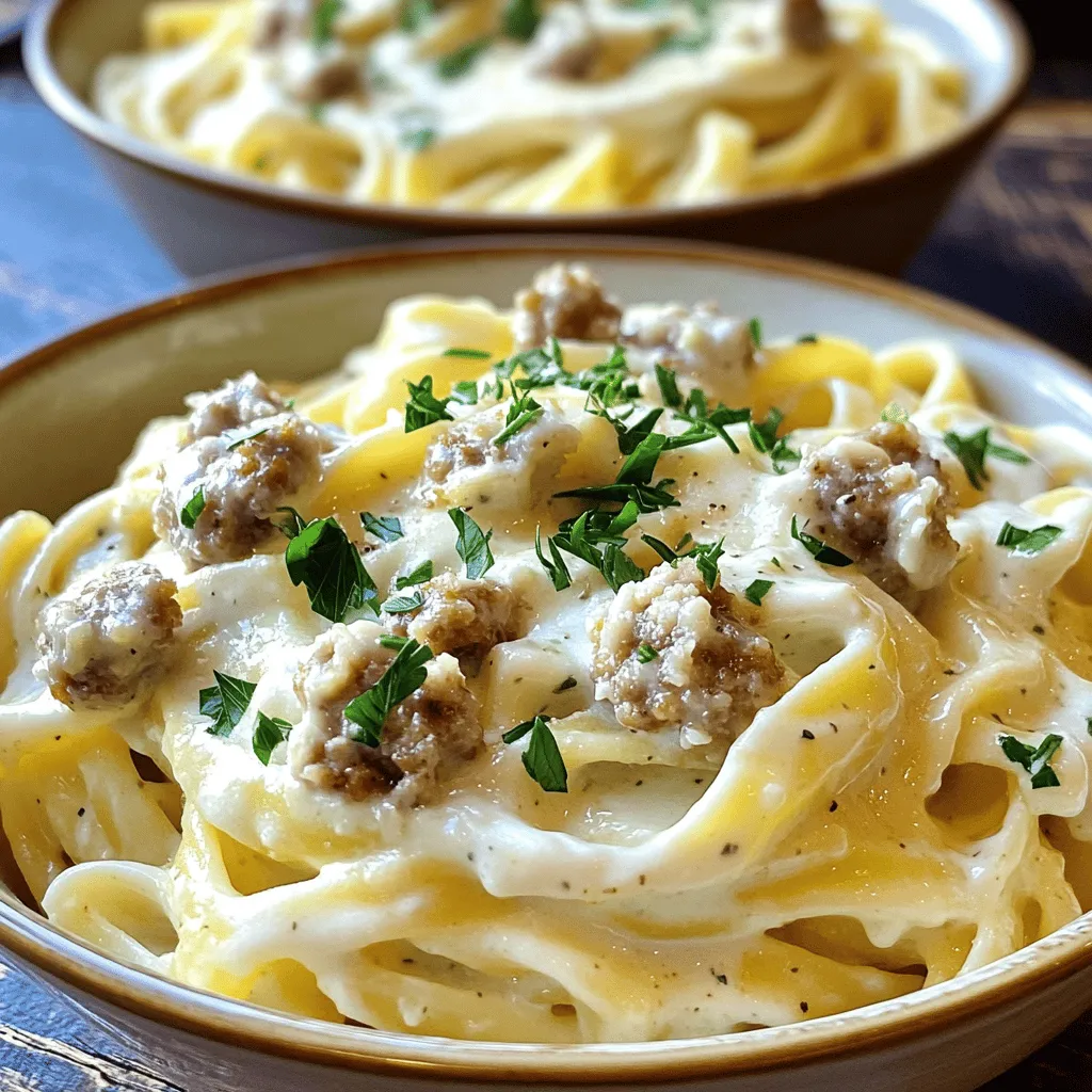 Sausage Alfredo Pasta Perfect for Family Dinner Night