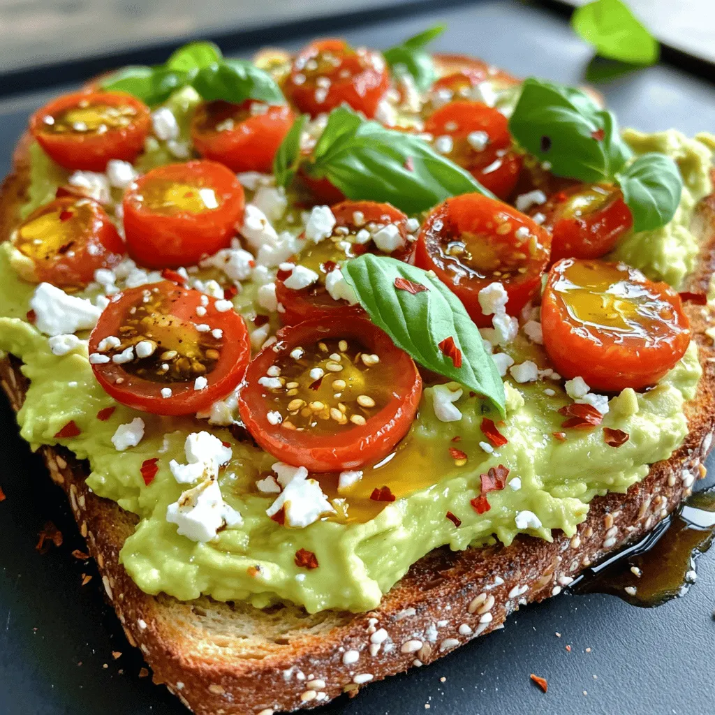 Savory Avocado Toast with Feta and Tomatoes Delight