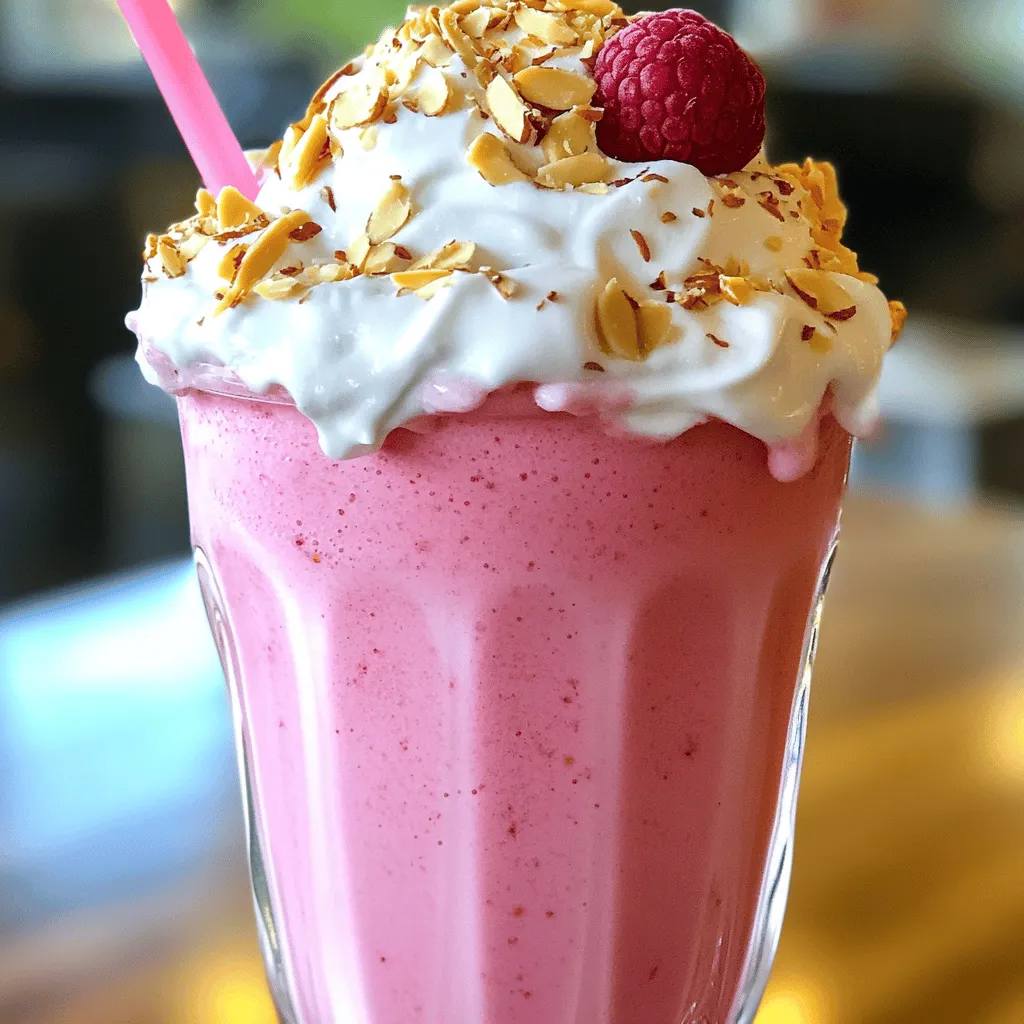 Raspberry Almond Milkshake Refreshing and Smooth Treat