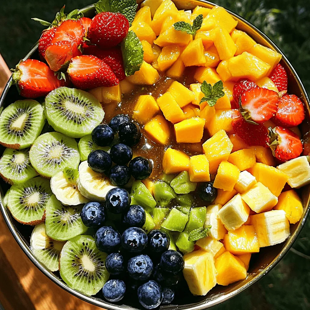 Tropical Fruit Salad with Honey Lime Dressing Delight
