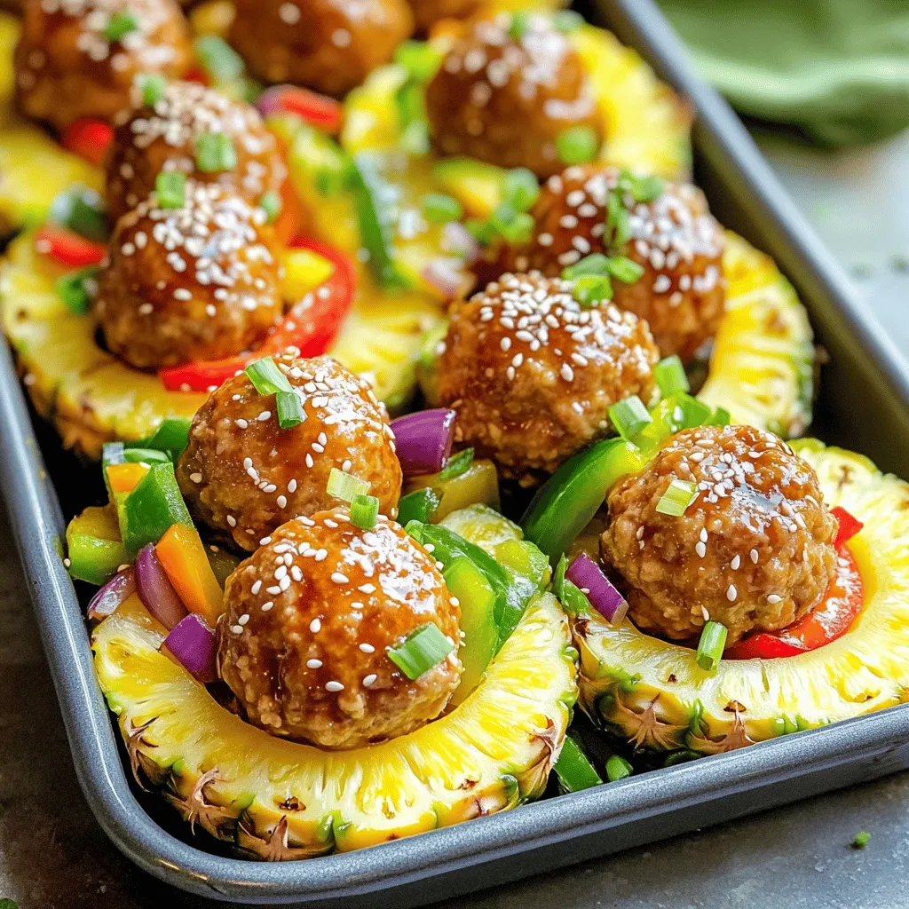 Sheet Pan Teriyaki Meatball Pineapple Bowls Delight