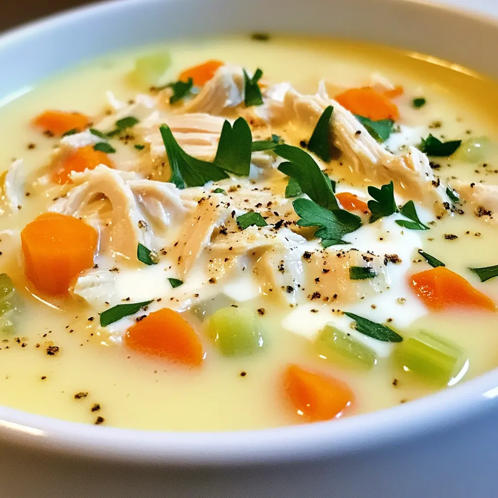 Creamy Garlic Herb Chicken Soup Rich and Flavorful Dish