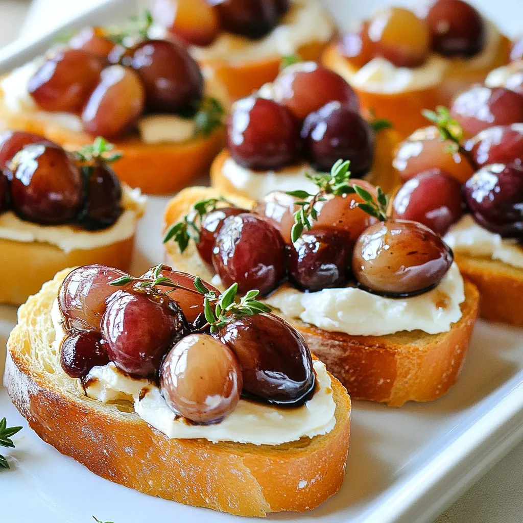 Balsamic Roasted Grape Crostini Irresistibly Tasty