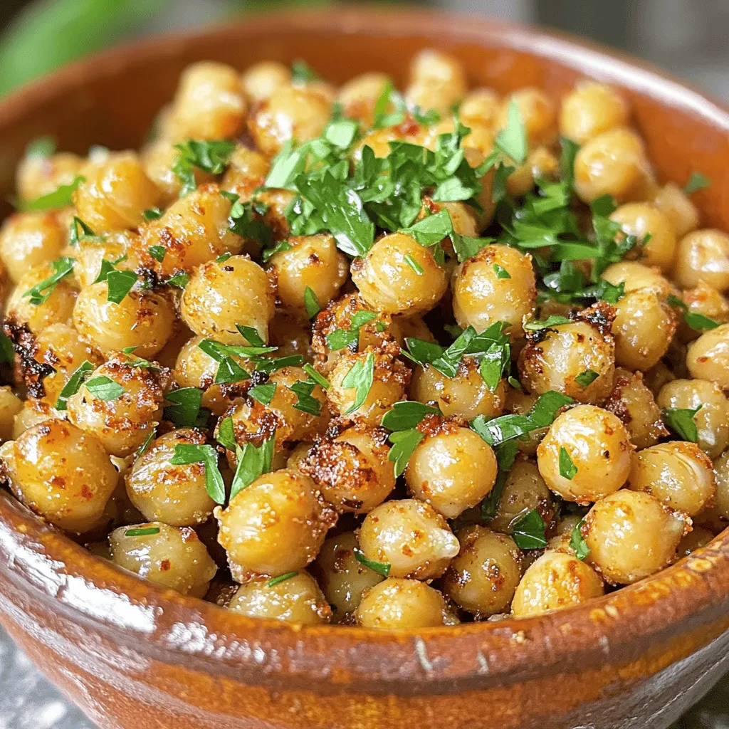 Spicy Garlic Roasted Chickpeas Crispy Flavor Boost