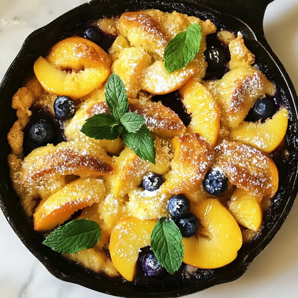 Blueberry Peach Cobbler Skillet Irresistible Dessert Recipe