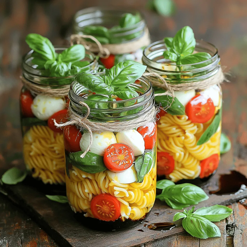 Caprese Pasta Salad Jars Fresh and Flavorful Meal