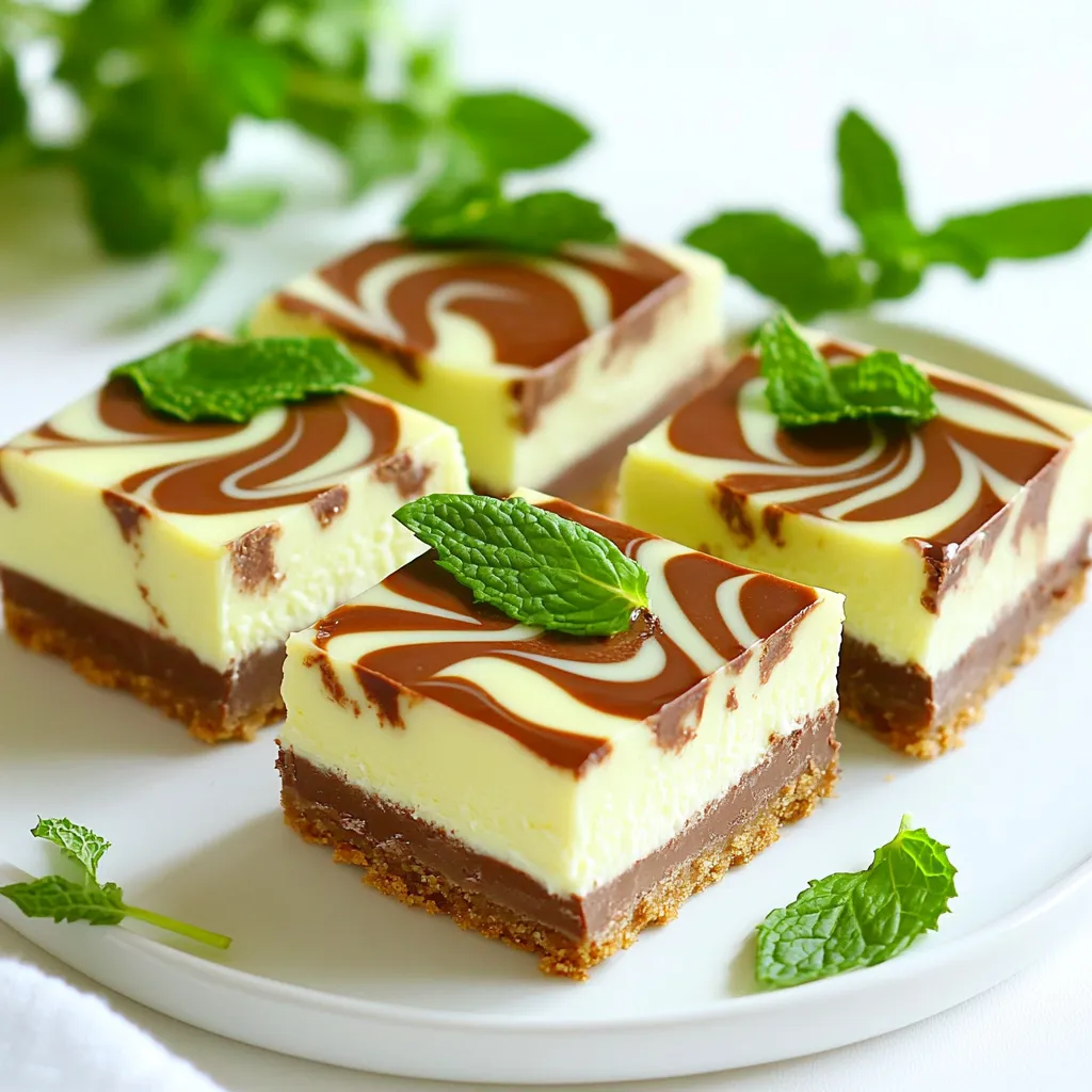 No Bake Chocolate Mint Cheesecake Bars Delightful Treat
