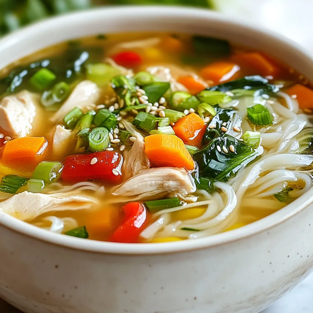 Savory Sesame Ginger Chicken Noodle Soup Recipe