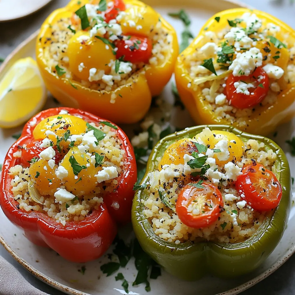 Lemon Herb Couscous Stuffed Peppers Delightful Recipe