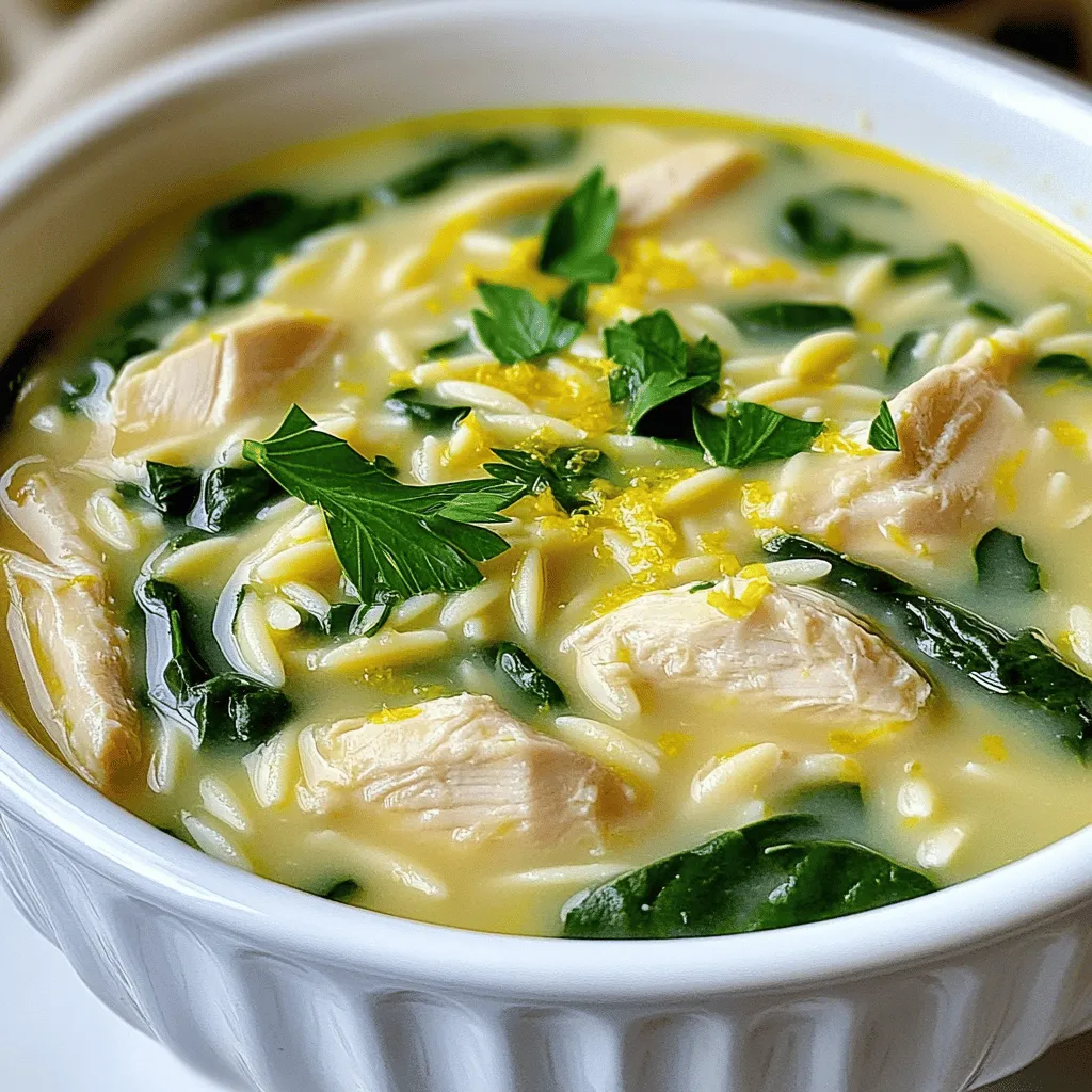 Creamy Lemon Chicken Orzo Soup Delightful Meal