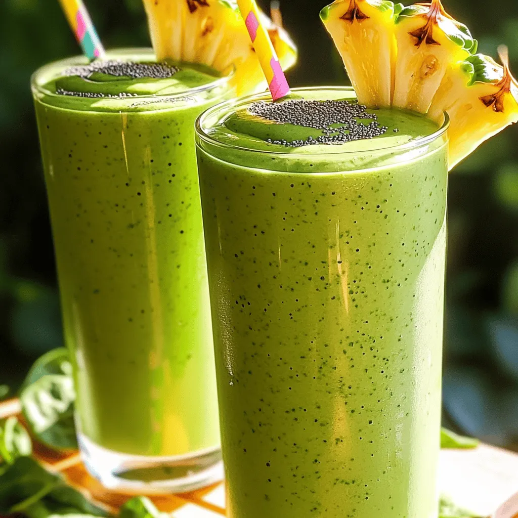 Tropical Green Smoothie Refreshing and Nutritious Drink