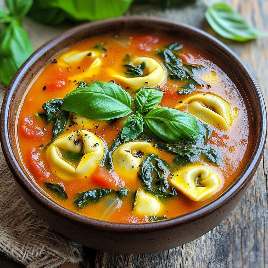 Slow Cooker Tomato Basil Tortellini Soup Delight