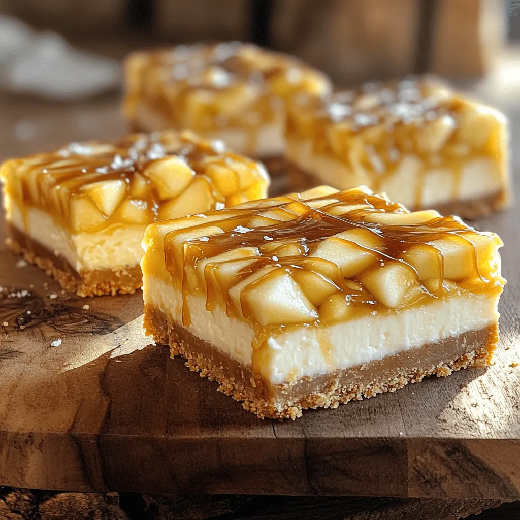 Caramel Apple Cheesecake Bars Delicious Dessert Treat