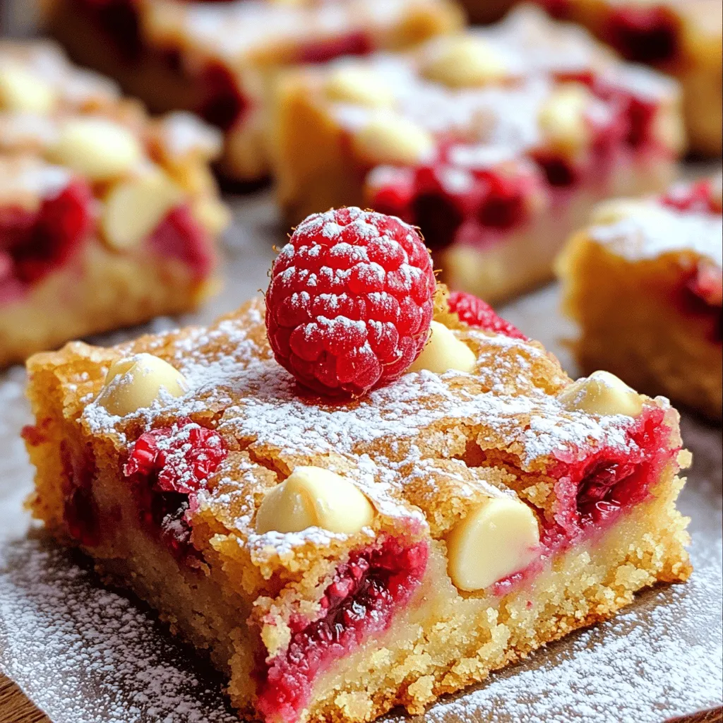 Raspberry White Chocolate Blondies Easy and Tasty Treat