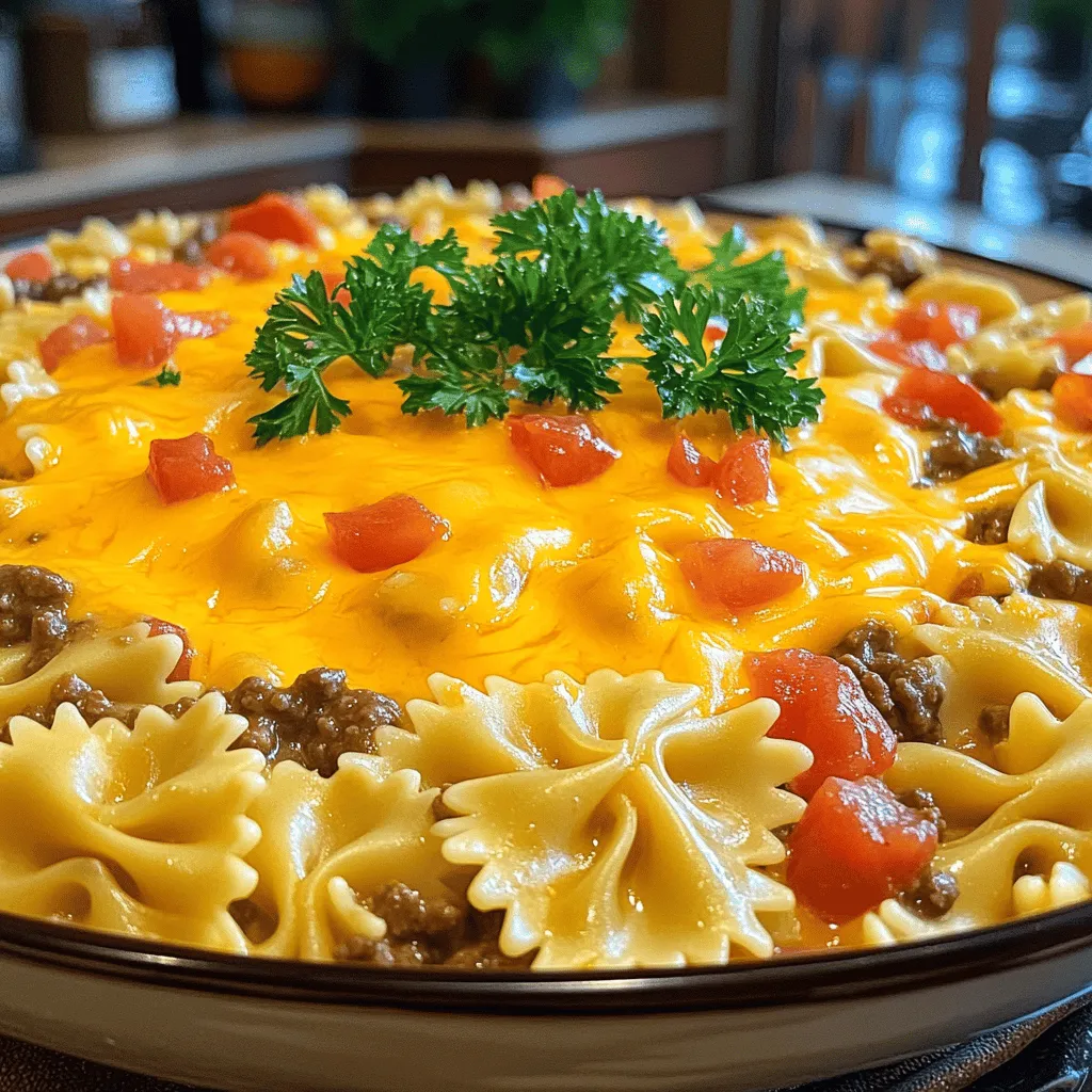 Cheesy Beef and Bowtie Pasta Creamy Dinner Delight