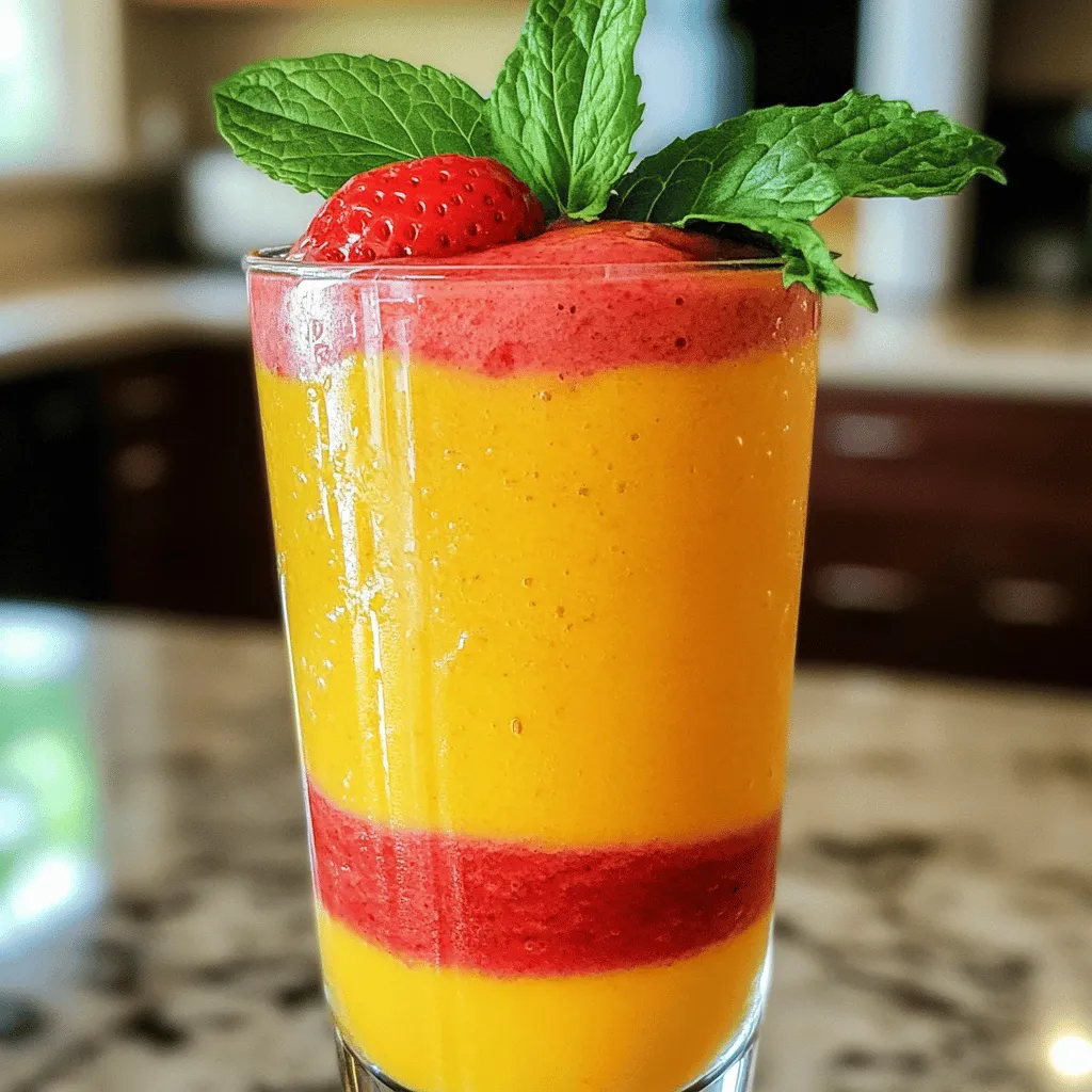 Mango Strawberry Smoothie Refreshing and Creamy Drink