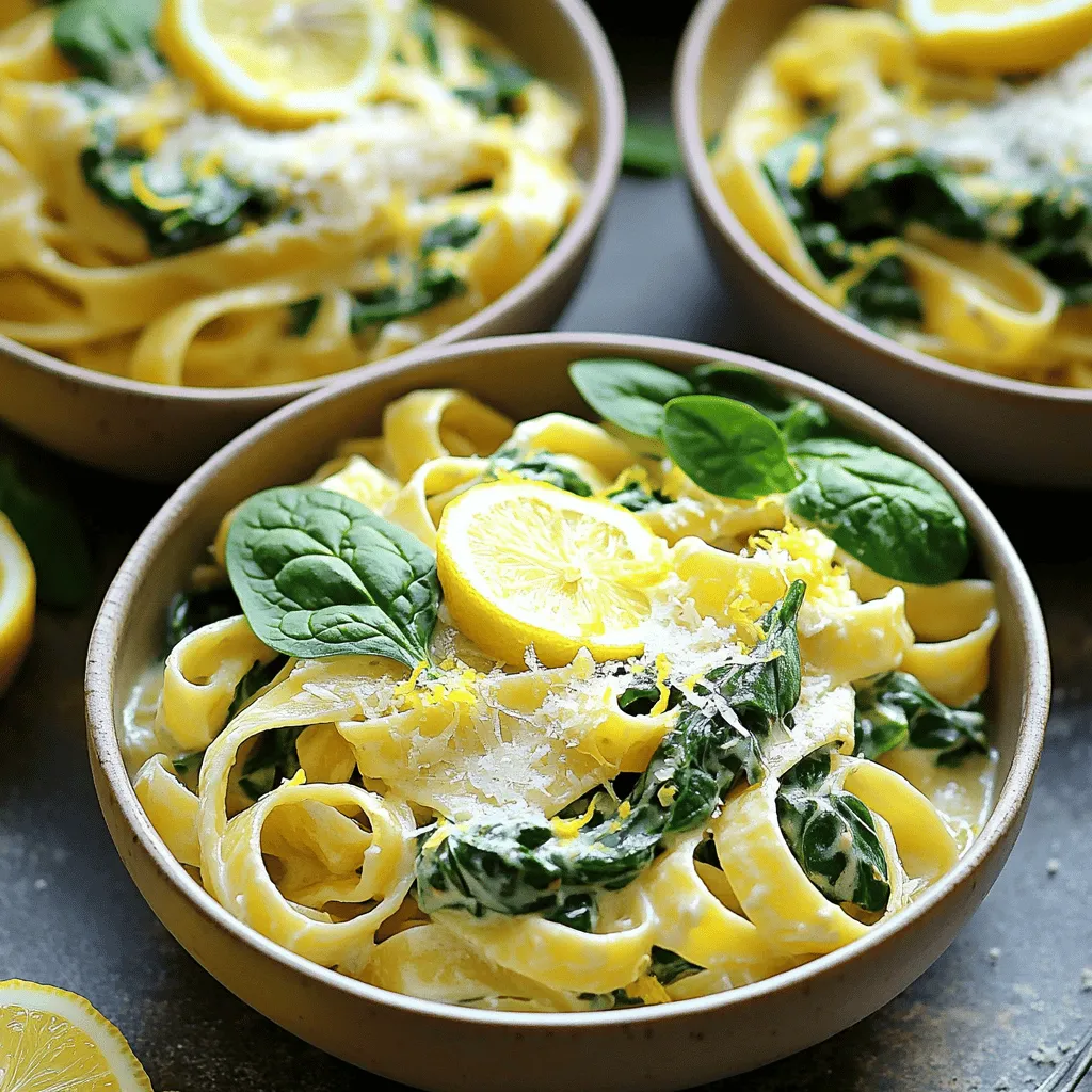 Creamy Lemon Spinach Pasta Simple and Quick Recipe