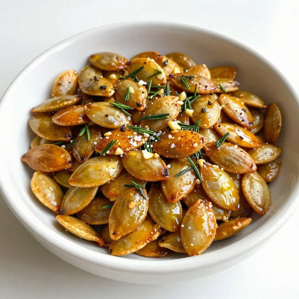 Garlic Herb Roasted Pumpkin Seeds Flavorful Snack Treat