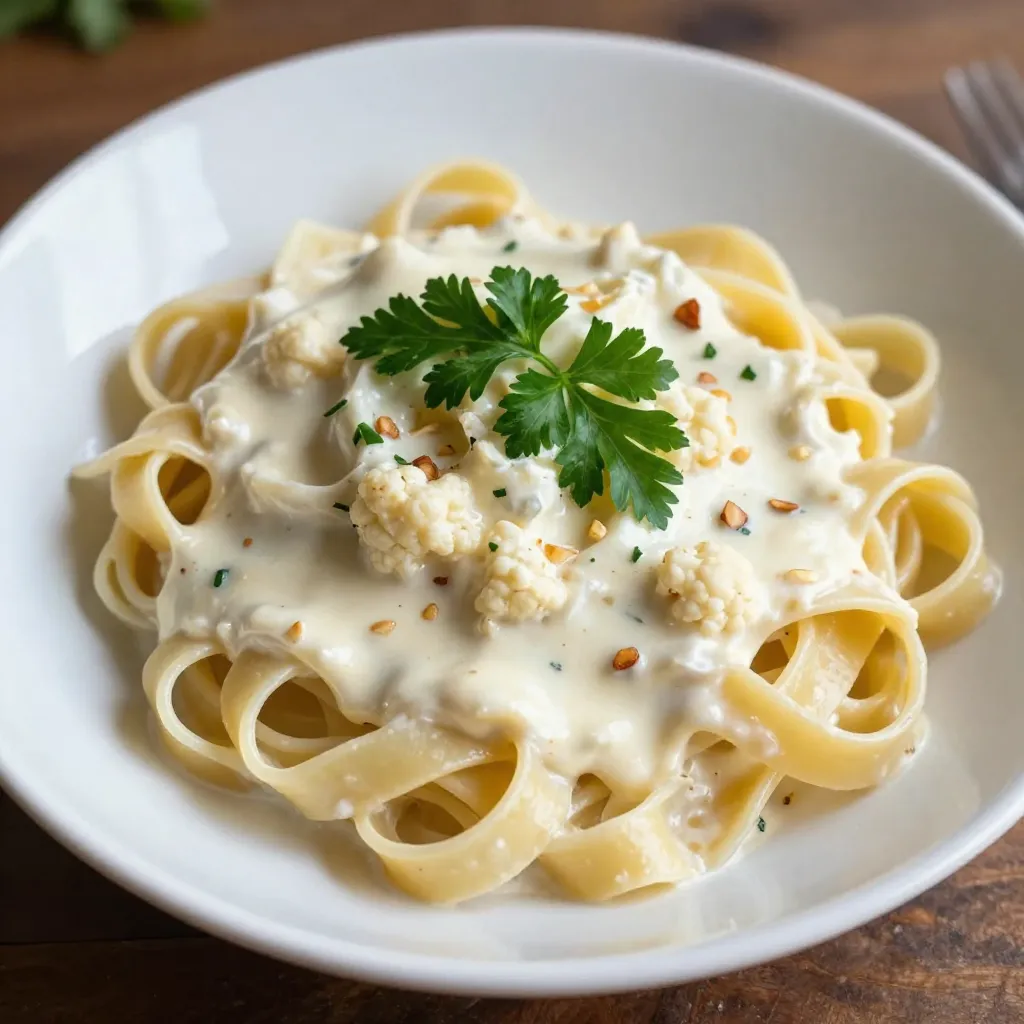 Creamy Cauliflower Alfredo Healthy Pasta Recipe