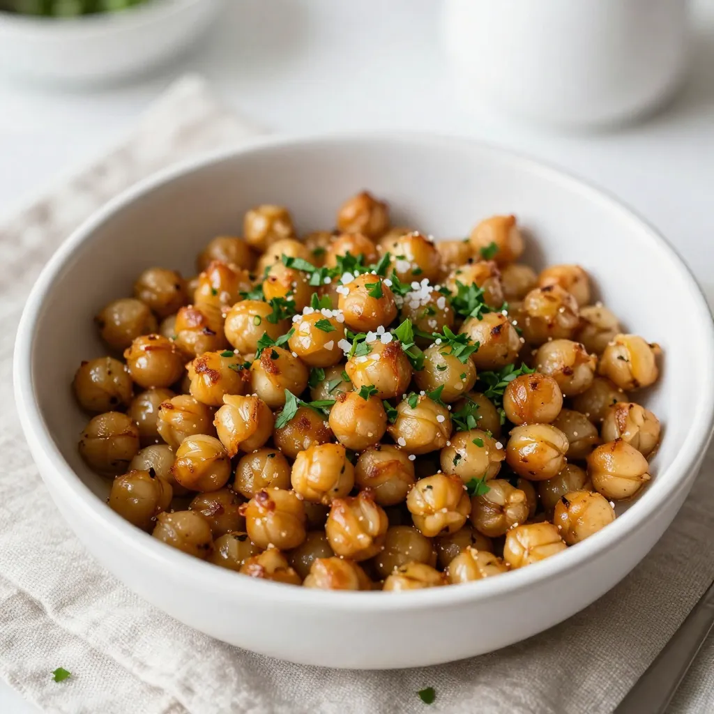 Garlic Herb Roasted Chickpeas Crunchy and Flavorful Snack