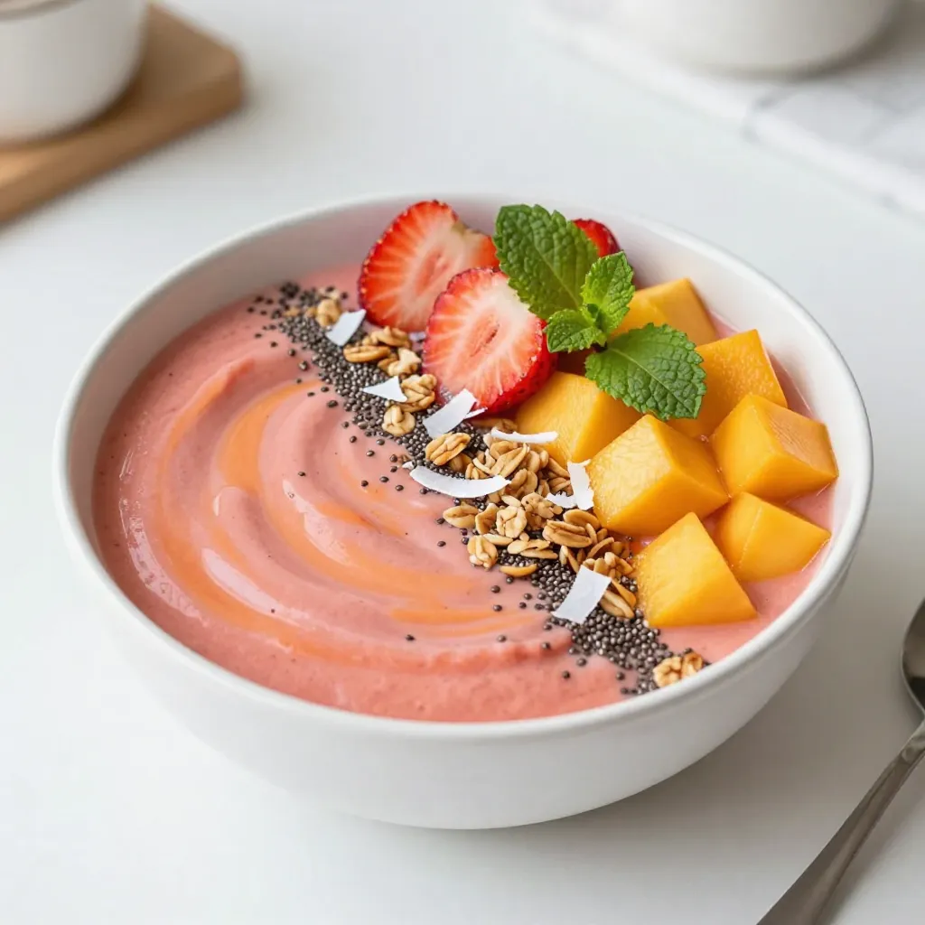 Strawberry Mango Smoothie Bowl Fresh and Flavorful Treat