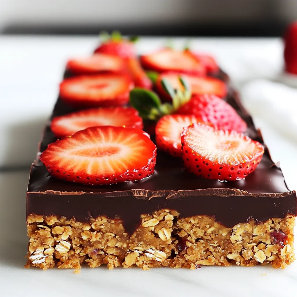 No-Bake Chocolate Covered Strawberry Bars Delight