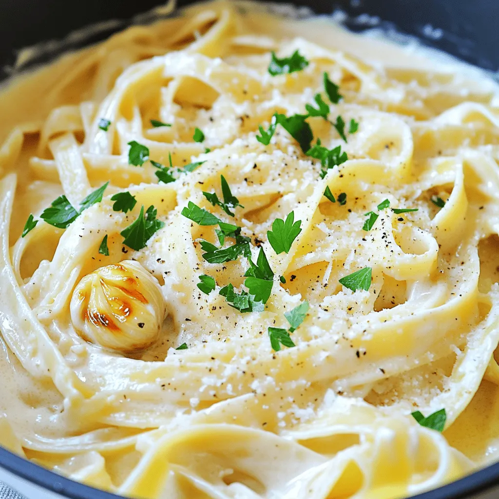 Creamy Roasted Garlic Alfredo One Pot Delight