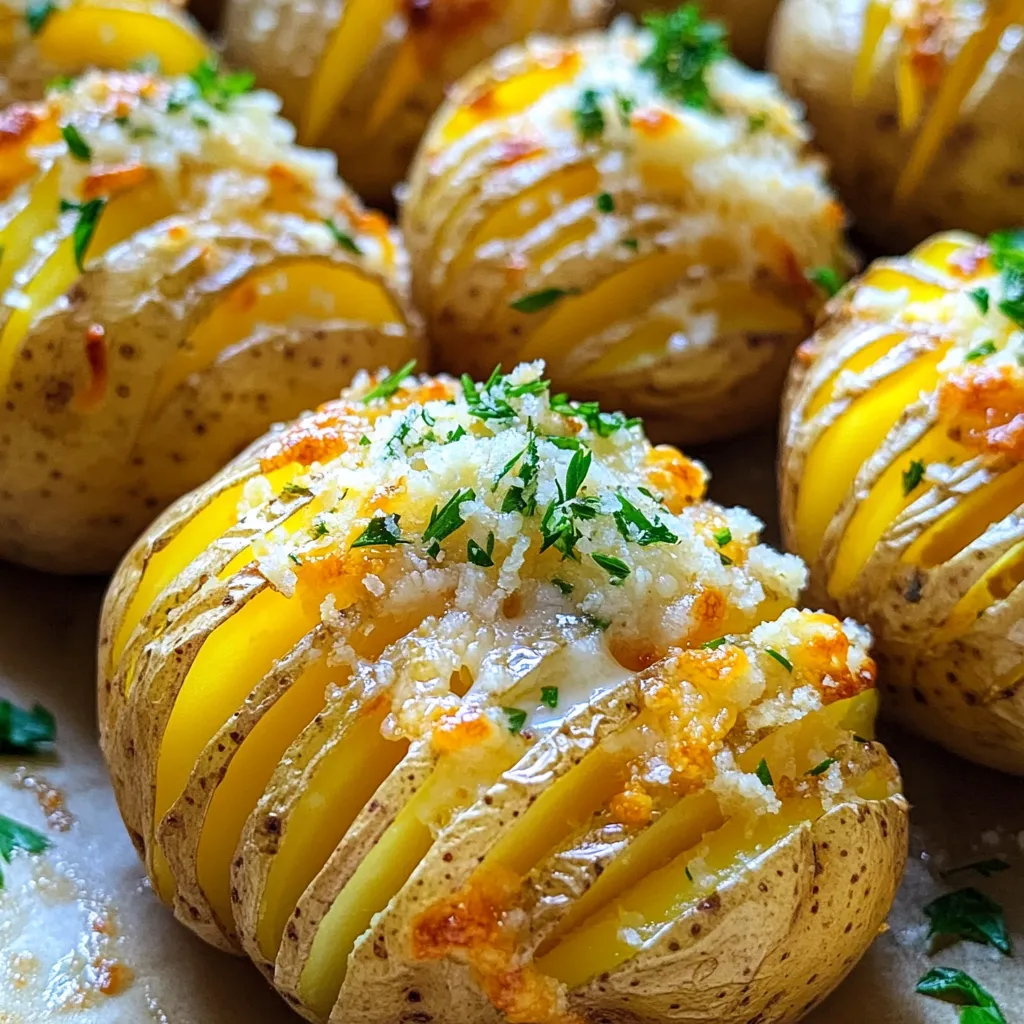 Garlic Butter Parmesan Accordion Potatoes Delight