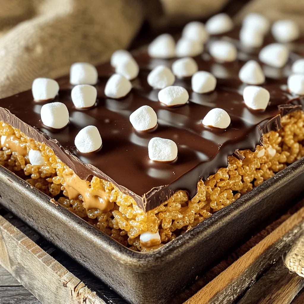 Chocolate Peanut Butter Rice Krispie Treats Delight