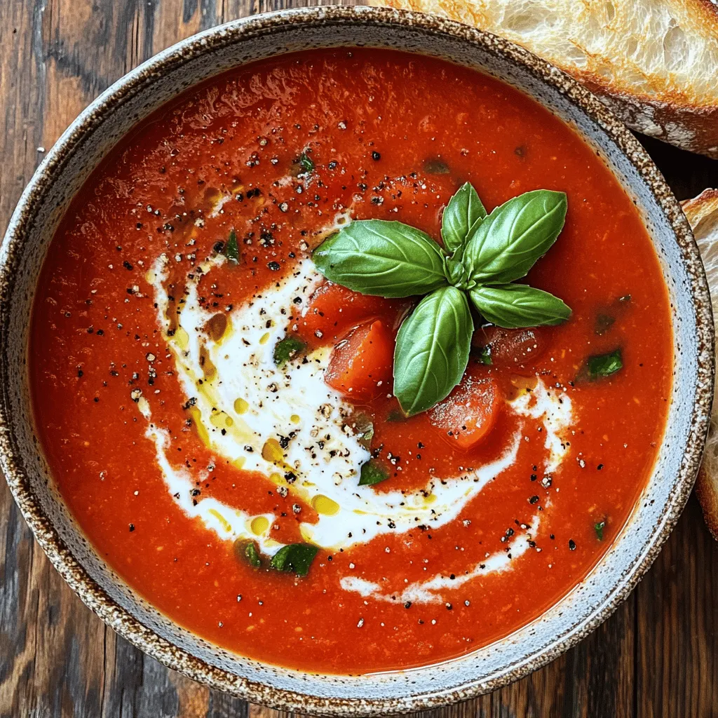 Rustic Tomato Basil Soup Simple Comfort Food Recipe
