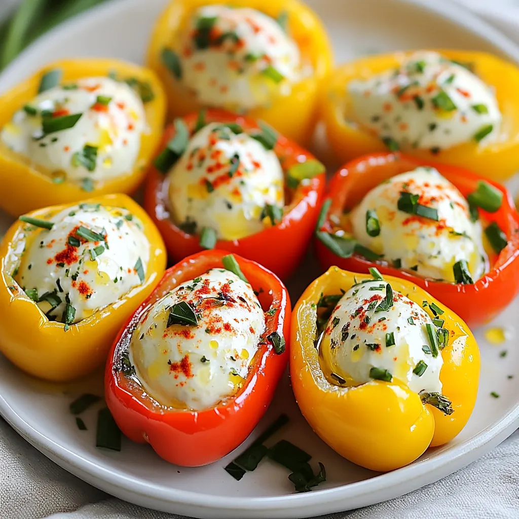 Herb Cream Cheese Stuffed Mini Peppers Easy Appetizer