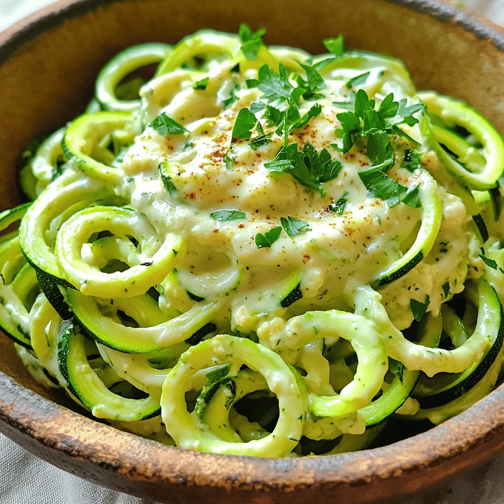 Zucchini Noodle Alfredo Creamy and Simple Dish