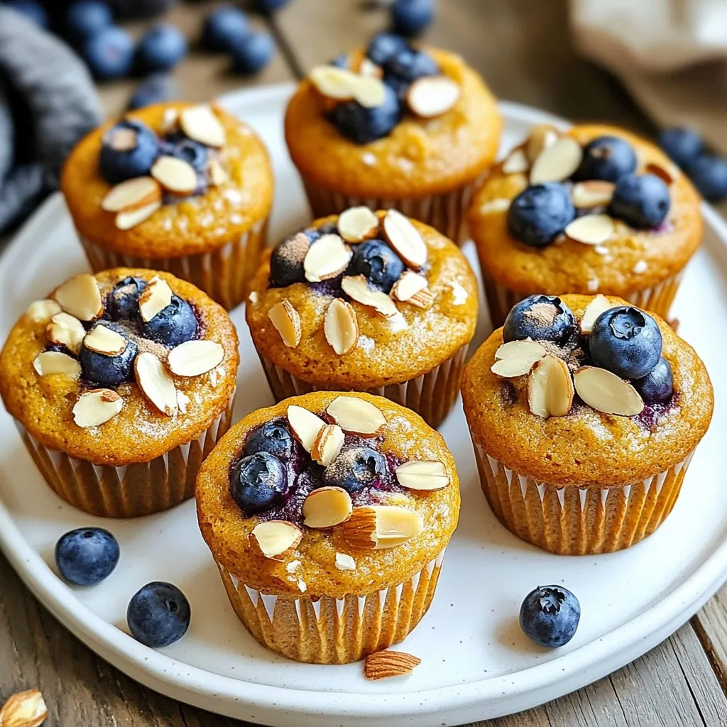 Blueberry Almond Energy Muffins Healthy Snack Option
