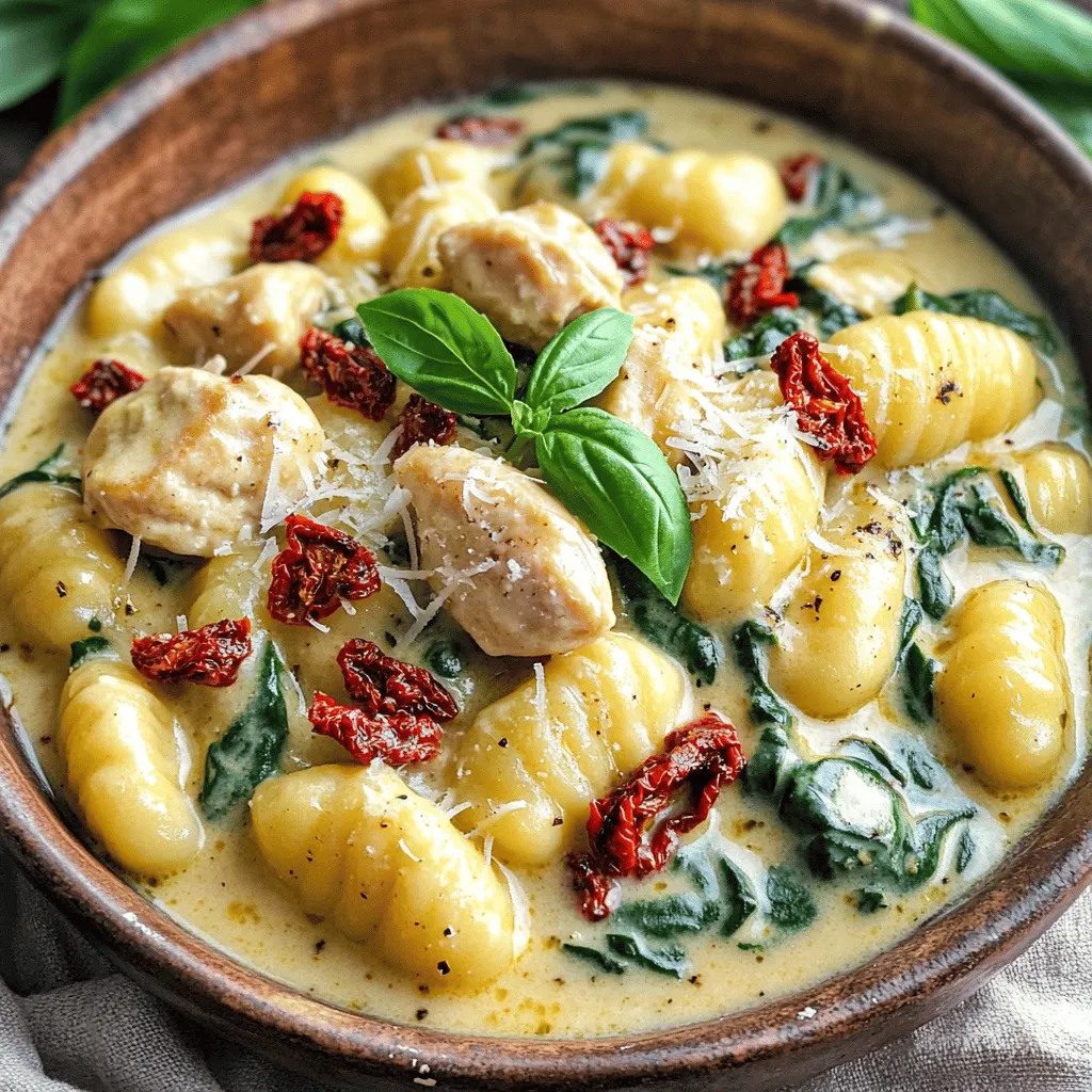 Creamy One Pot Sun Dried Tomato Chicken Gnocchi