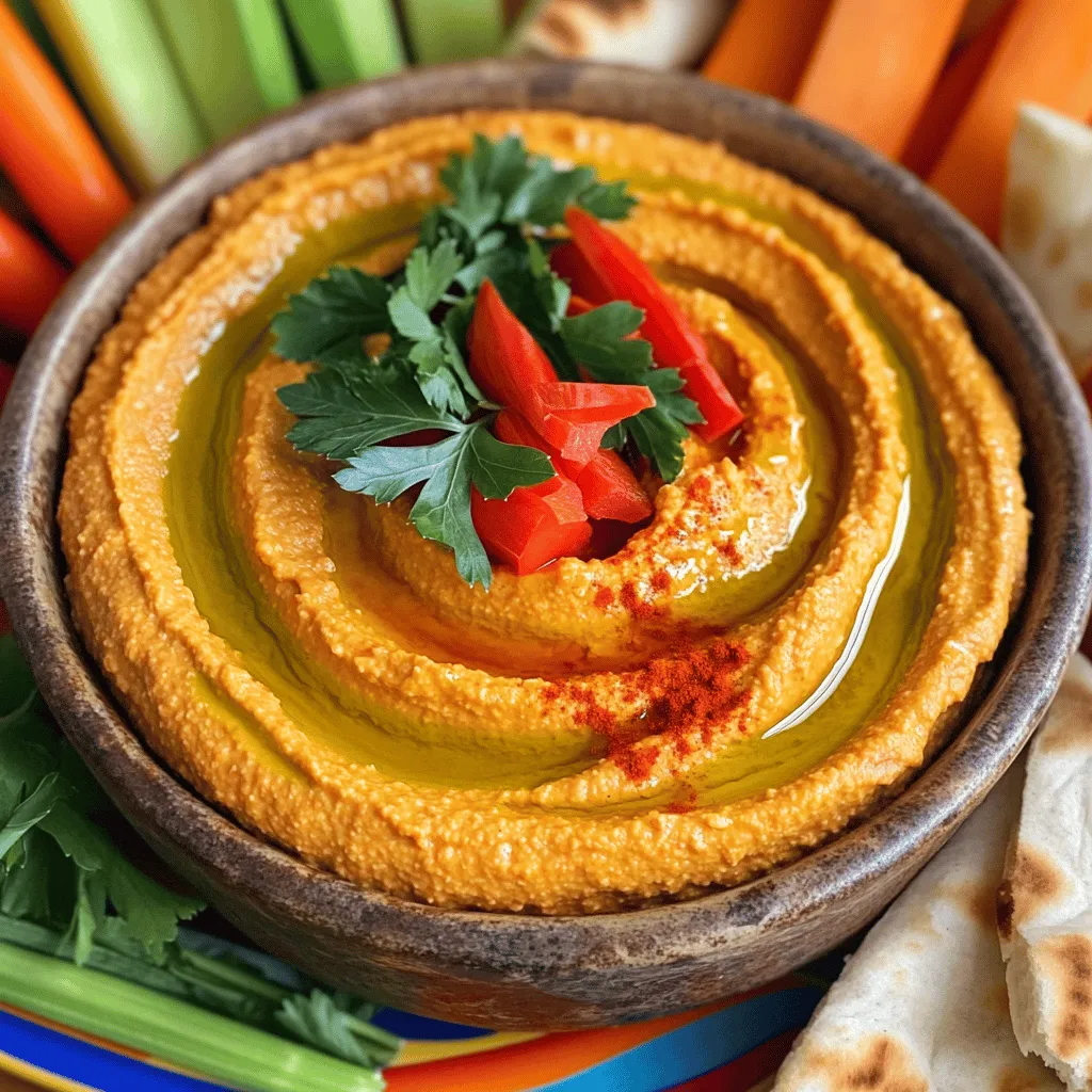 Vegan Roasted Red Pepper Hummus Simple and Flavorful