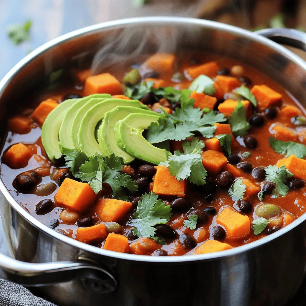 Savory Sweet Potato and Black Bean Chili Recipe