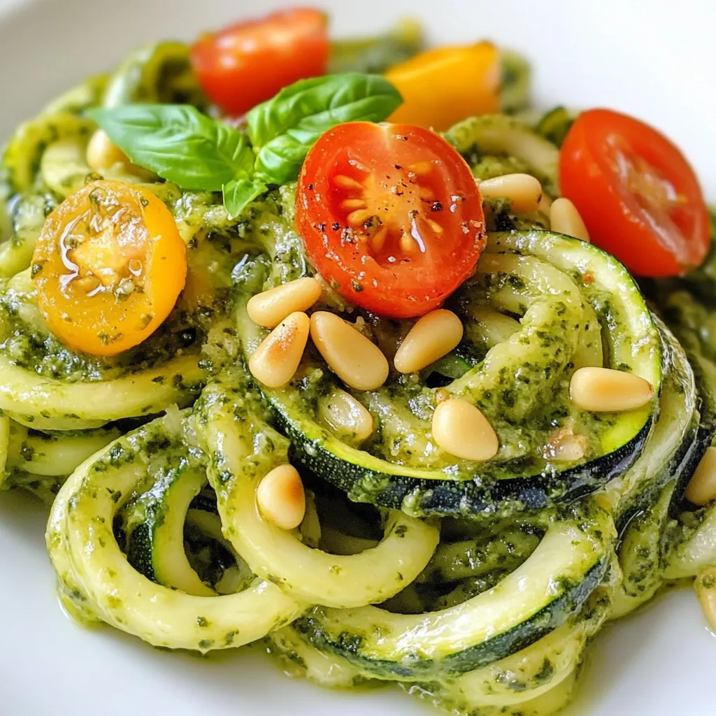 Creamy Pesto Zucchini Noodles Delicious and Easy Dish