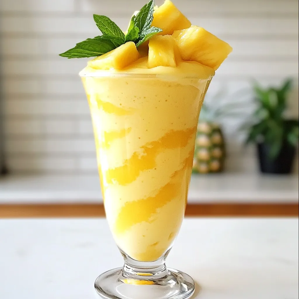 Tropical Pineapple Smoothie Refreshing and Healthy Drink