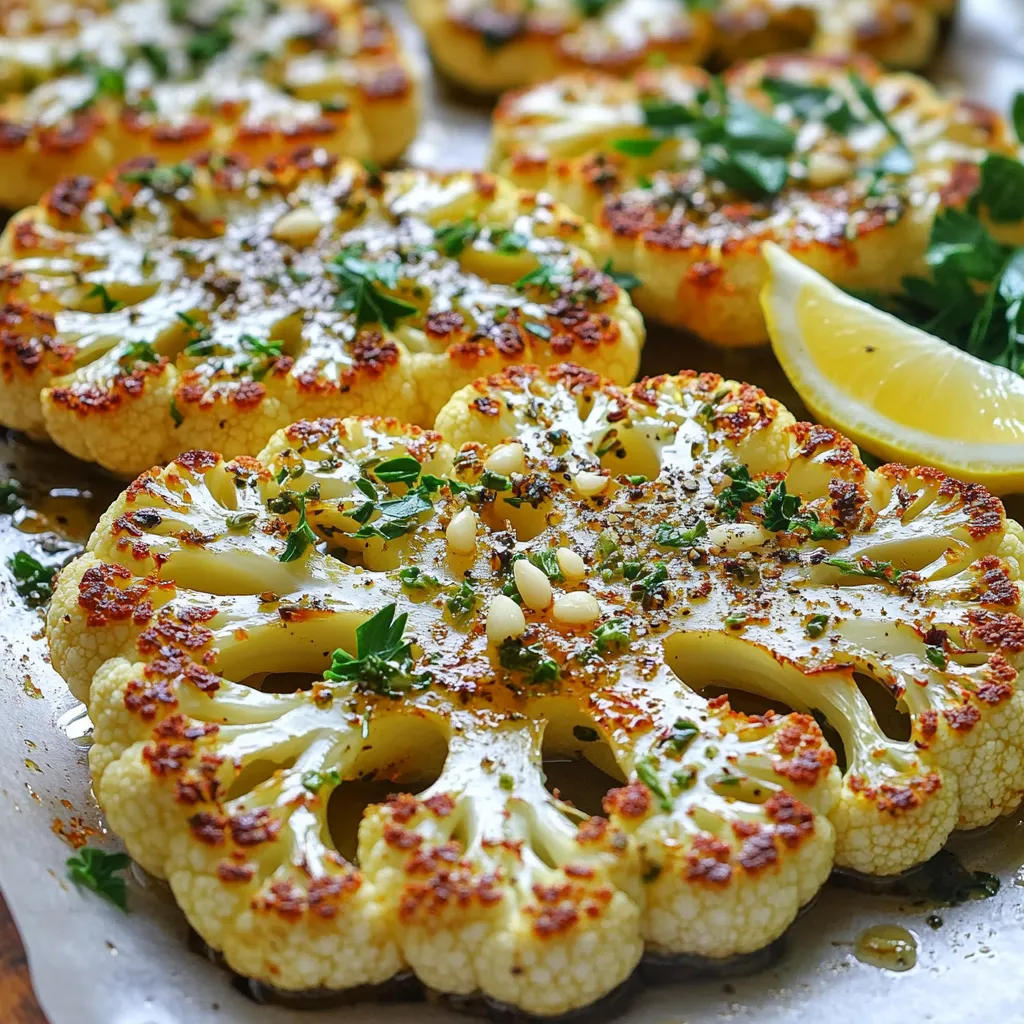 Garlic Herb Roasted Cauliflower Steaks Flavorful Dish